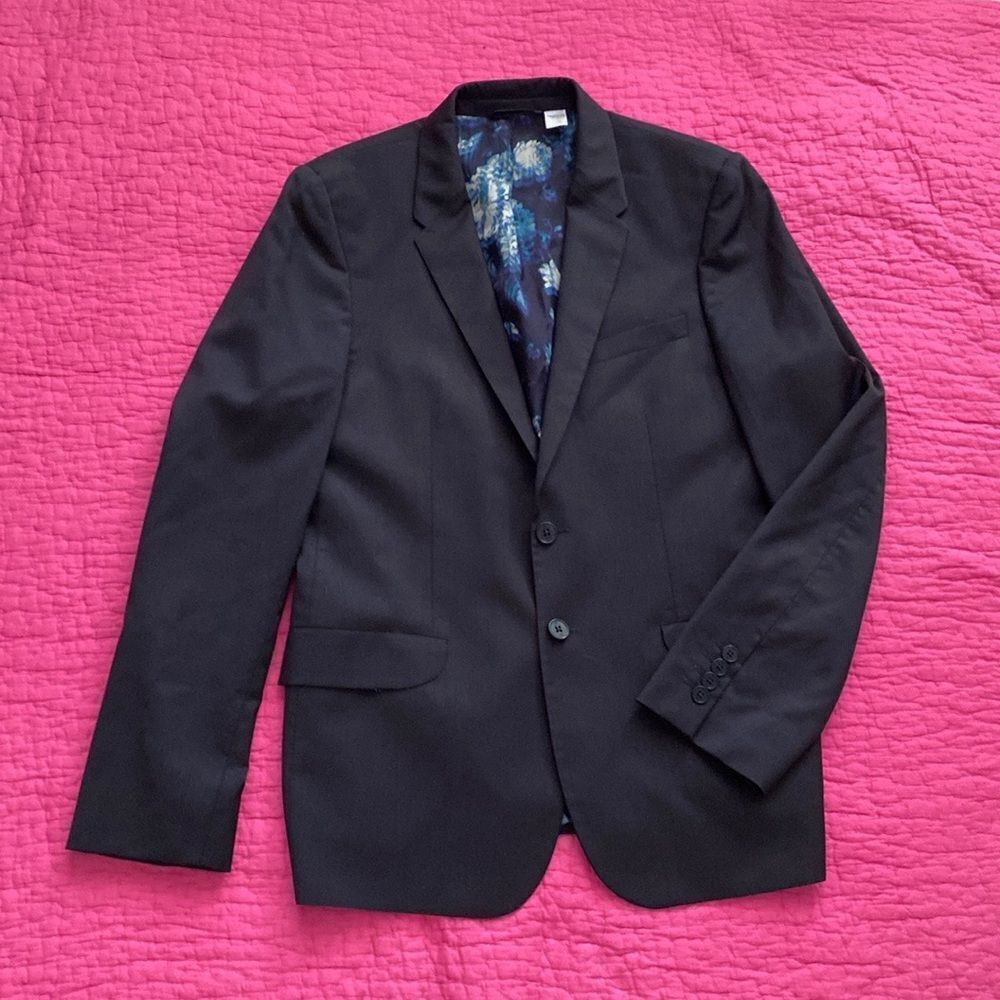 Paul Smith Black Blazer with Blue Floral Lining